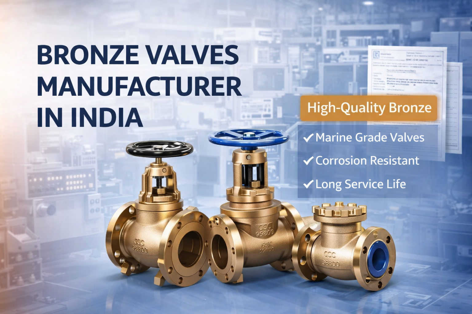 Bronze valves manufacturer in India for marine and industrial applications
